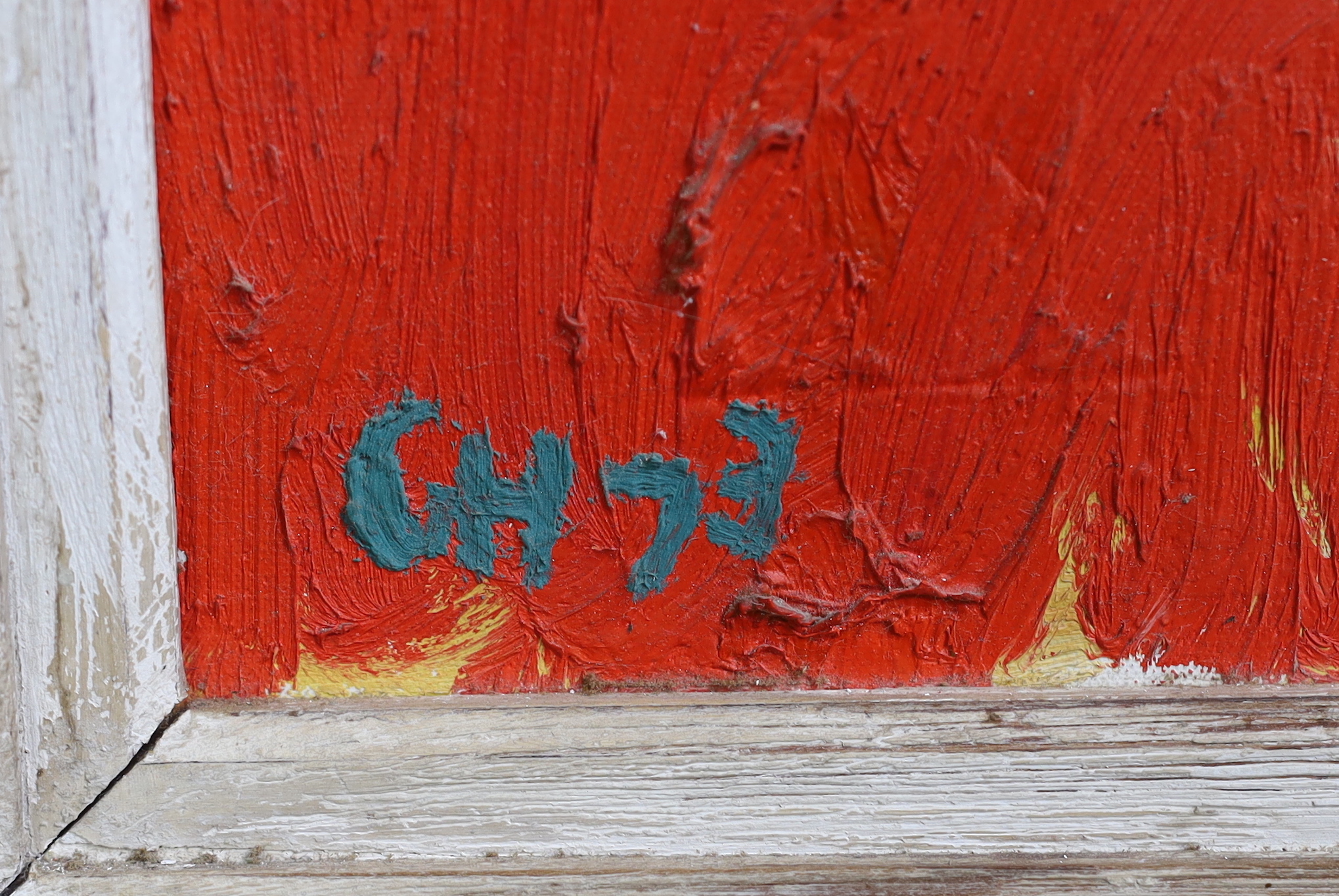 George Hooper (British, 1910-1994), House and barn, oil on canvas, 50 x 60cm